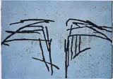 Martin Noël, Ohne Titel, 1994, Farbholzschnitt auf acrylbespachteltem Papier