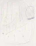 Jana Schröder, "Spontacts K5", 2016, Kopierstift und Öl auf Leinwand