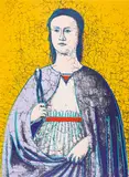 Saint Apollonia by Andy Warhol, 1984, screenprint in colors on Essex Offset Kid, sold May 2023
