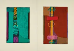 Max Ackermann, Konvolut von 2 Serigrafien, a) Spätsommer
