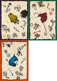Pierre Alechinsky, Première primaire, Deuxième primaire und Troisième primaire, 1974/76, Jeweils: Farblithografie auf Arches (Wasserzeichen)