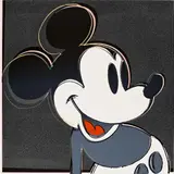 Mickey Mouse. Aus: Myths by Andy Warhol, 1981, Farbserigrafie mit Diamantstaub auf Lenox Museumskarton, sold Jun 2023