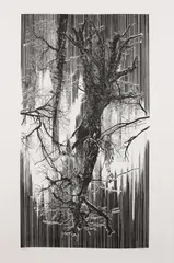 Ohne Titel by Yehudit Sasportas, 2008, Linolschnitt auf Velin, sold May 2023