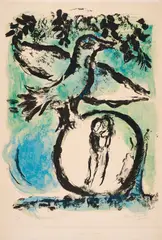 Marc Chagall, Plakat Galerie Maeght, 1962, Farblithografie auf BFK RIVES (Wasserzeichen)