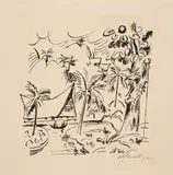 Max Pechstein, Reisebilder 41 (Südseelandschaft) (Aus: Südsee), 1919, Lithografie auf Velin