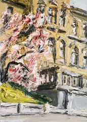 Christopher Lehmpfuhl, Magnolienblüte, 2017, Öl auf Leinwand