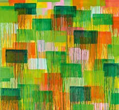 Markus Linnenbrink, "Ich mag dein Grün", 2004, Epoxidharz und Acryl auf Leinwand, über Holzplatte gespannt