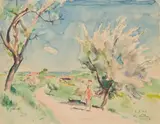 Kurt Kühn, Der Spaziergang, Aquarell auf Velin