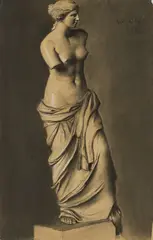 Kurt Kühn, Venus von Milo, Kohle und weiße Kreide auf Velin