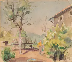 Kurt Kühn, Im GarteN, Aquarell auf Velin