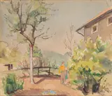 Kurt Kühn, Im GarteN, Aquarell auf Velin