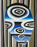 Andreas Schulze, Ohne Titel (Sizilianischer Himmel/mit Bauzaun), 2015, Acryl auf Leinwand