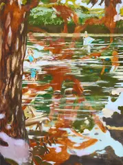 Leif Trenkler, Spiegelung, 2004, Öl auf Holz