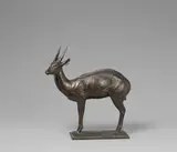 Auguste Trémont, Guib Antilope, Bronze, dunkelbraun patiniert