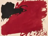 Antoni Tàpies, Gran taca roja (Aus: Negre i roig), 1976, Farbradierung und Prägung auf GUARRO (Wasserzeichen)