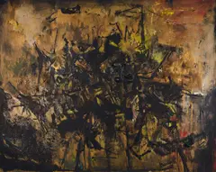 Hans Platschek, Ohne Titel, 1956, Öl auf Leinwand