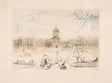L'Académie de Paris by Salvador Dalí, 1971, etching, sold Apr 2023