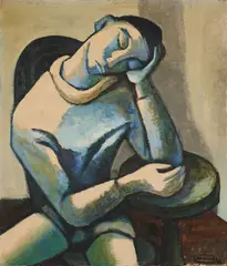 Johann Georg Müller, "Harlekin", 1952, Öl auf Leinwand