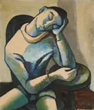 Johann Georg Müller, "Harlekin", 1952, Öl auf Leinwand