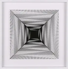 Komposition 655 B by Marcello Morandini, 2017, Serigrafie auf Acryl über Baumwollpapier, in Holzrahmen, sold Mar 2023