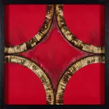 Bernard Aubertin, Dessin de Feu, 2008, fiammiferi bruciati on panel