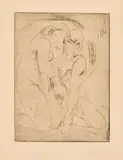 Wilhelm Lehmbruck, Versuchung, 1914, Radierung auf Van Gelder Zonen (Wasserzeichen)