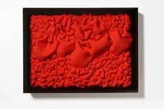 Ferdinand Spindel, Ohne Titel, 1969, Schaumstoffrelief auf Hartfaserplatte