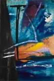 Franz Alfred Theophil Winter, "Geformtes zu Spontanem", 1951, Öl auf Leinwand