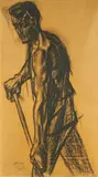 Jan Toorop, Der Eisengießer, Kohlezeichnung auf Papier
