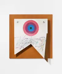 Jan Kotik, Ohne Titel, 1965, Mischtechnik auf Spanplatte