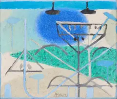 Hans Kuhn, "Blaue Wolke", 1972, Mischtechnik auf Leinwand