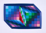 Victor Vasarely, Gestalt-Sin, 1970, Farblithografie auf Papier. Auf Polyester