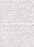 Schrift der Nägel by Günther Uecker, 2007, Serie von 4 Prägedrucken auf handgeschöpftem Bütten. In der originalen Box, sold Jun 2023