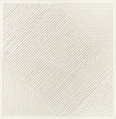 Walter Leblanc, Torsions (Twisted Strings), 1969, Baumwollfäden und weißes Latex auf Leinwand