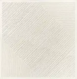 Walter Leblanc, Torsions (Twisted Strings), 1969, Baumwollfäden und weißes Latex auf Leinwand