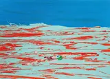 Cornelius Völker, Ohne Titel (Schwimmer), 1996, Öl auf Leinwand