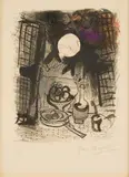 Nature Morte brune by Marc Chagall, 1957, Farblithografie auf Bütten, sold Apr 2023