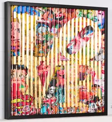 Patrick Rubinstein, Kinetic Pop Art, 2018, Kassette mit 1 3D-Druckgrafik aus Inkjet-Print auf gefaltetem Karton im Rahmen und 1 Buch