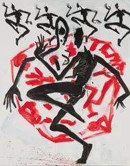Helge Leiberg, Schwarz-rot, 1999/2000, Öl auf Leinwand