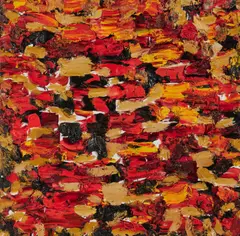Bernd Schwarzer, Rot-Gelb-Schwarz, Öl auf Leinwand