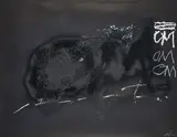 Antoni Tàpies, Variations sur un thème musical 20, 1987, Farblithografie und Prägedruck auf Arches (Wasserzeichen)