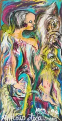 Antonius Hoeckelmann, Frau vor Landschaft, 1992-94, Acryl auf Leinwand