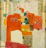 Pierre Le Sueur, Autobus à Londres, 1958, Öl auf Leinwand