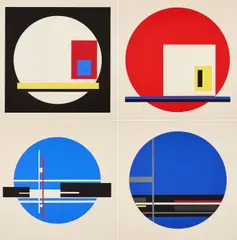 Jean Gorin, Serie von 4 Serigrafien, Jeweils: Farbserigrafie auf Karton