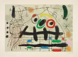 Joan Miró, Aus: Le Lézard aux Plumes d'Or, 1967, Farblithografie auf Japan