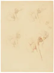 Otto Greiner, Studien zu einer hockenden Frau aus der Radierung "Gäa" (1911), 1908, Bleistift und Rötel auf Papier