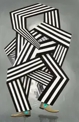 "Striped fool" by Henriette Grahnert, 2013, Acryl auf Leinwand, sold Jun 2023
