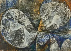 Jef Verheyen, Ohne Titel (Komposition), 1957, Mischtechnik auf Pressspan