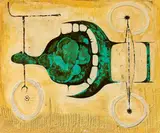 Walter Leblanc, Ohne Titel (Tricycle), 1957, Mischtechnik auf Hartfaser