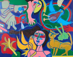 Guillaume Cornelis van Beverloo, Enchantment du Printemps, 1988, Farbserigrafie auf Bütten